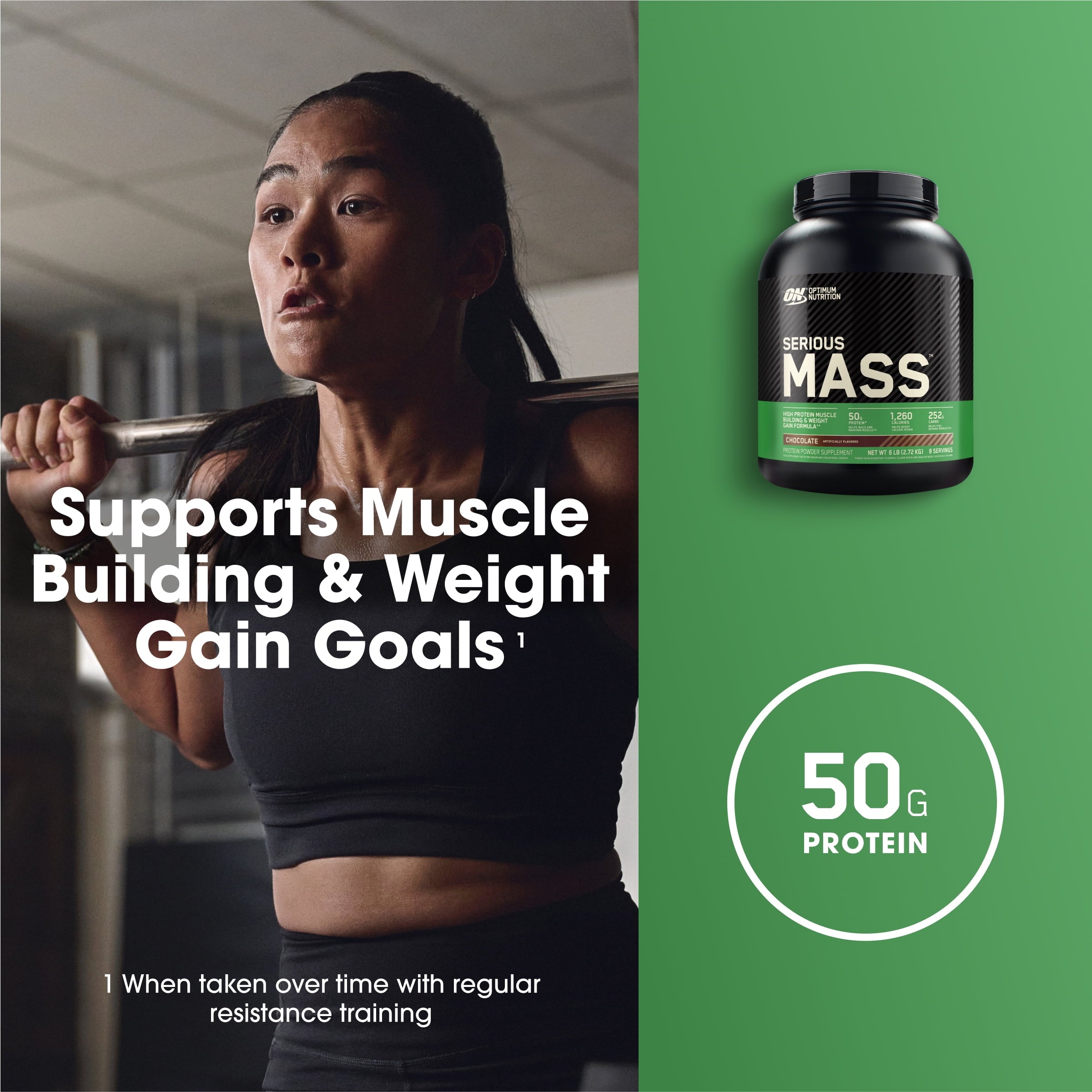 Optimum Nutrition Serious Mass, Chocolate, Weight Gainer Protein Powder, Mass Gainer, 3 lb