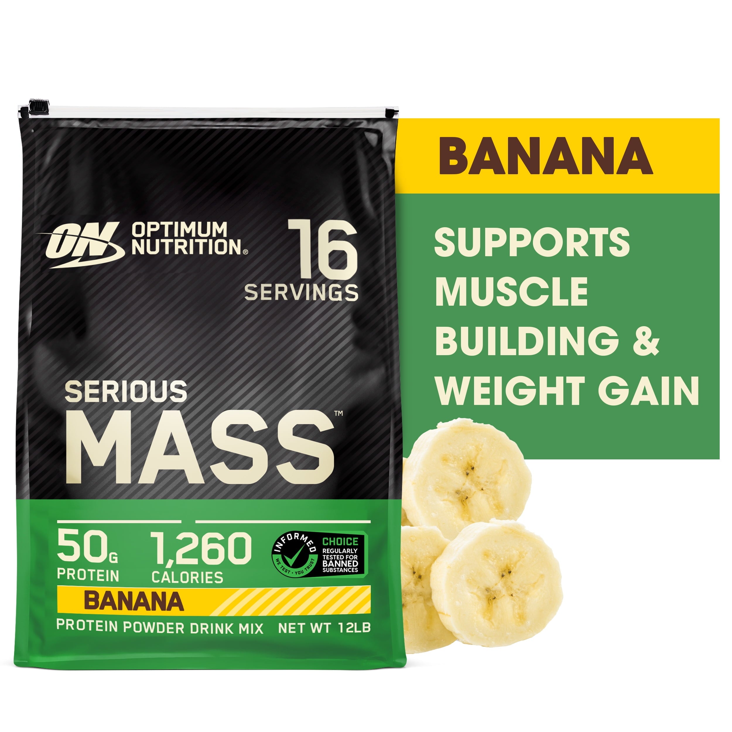 Optimum Nutrition Serious Mass, Chocolate, Weight Gainer Protein Powder, Mass Gainer, 3 lb