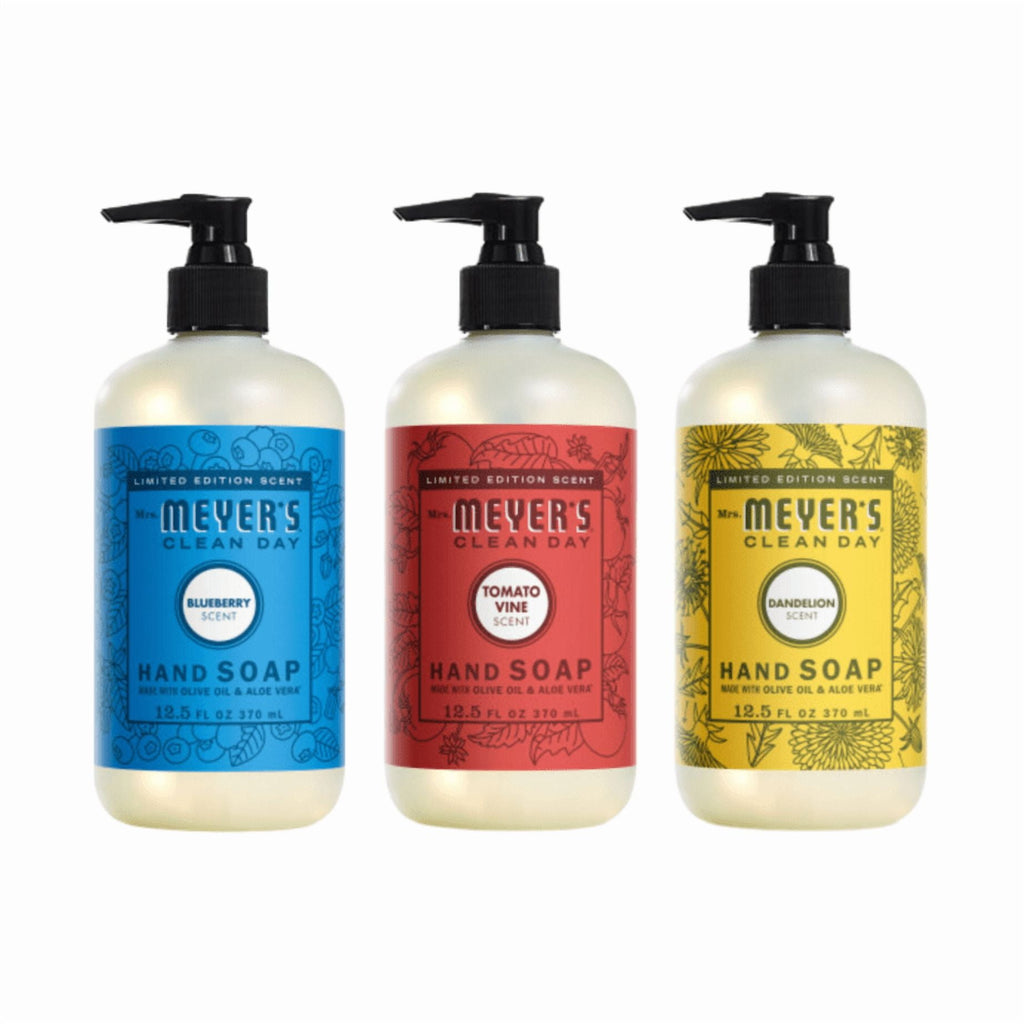 Mrs. Meyer’s Clean Day Liquid Hand Soap 12.5 fl oz Each, Tomato Vine, Dandelion, Blueberry, 1 ct (Variety Pack)
