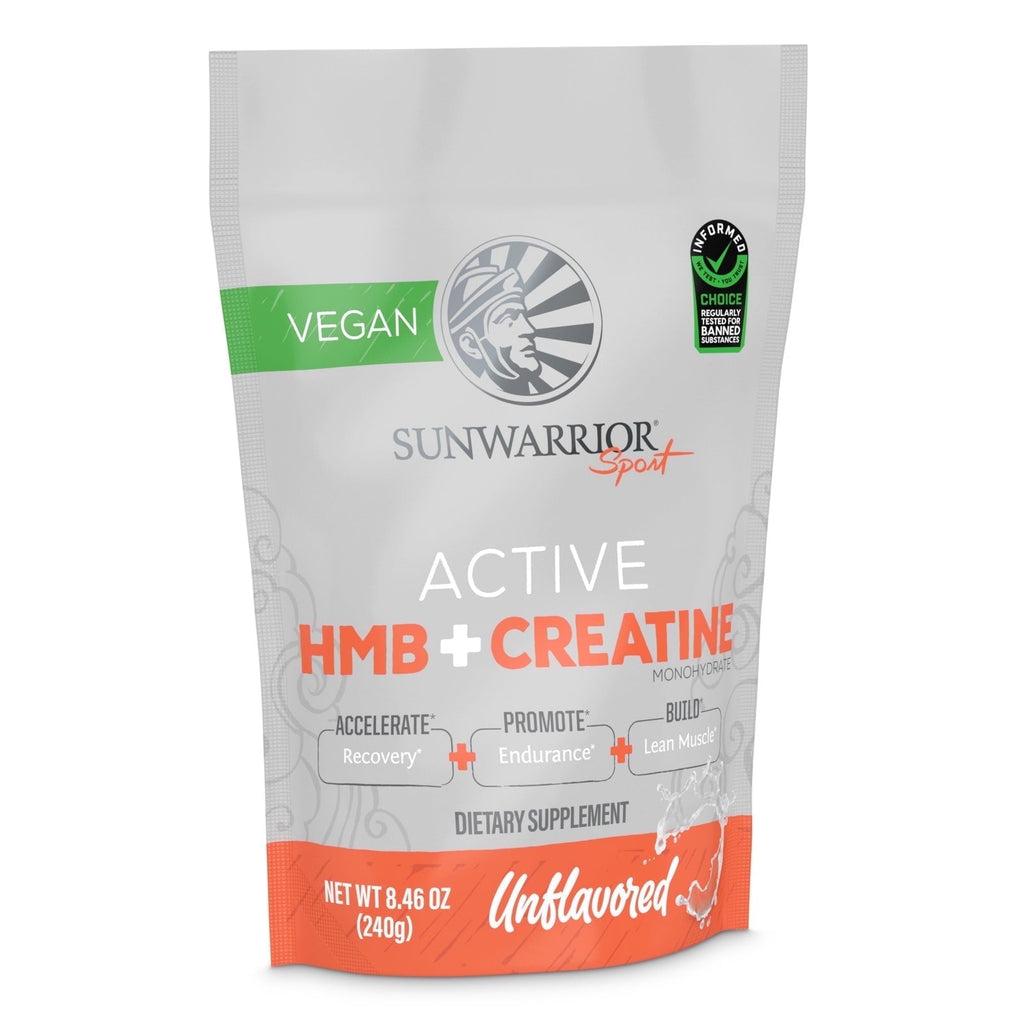 Sunwarrior Active HMB + Creatine Monohydrate Powder, Muscle Recovery Supplement, Unflavored, 8.46 oz