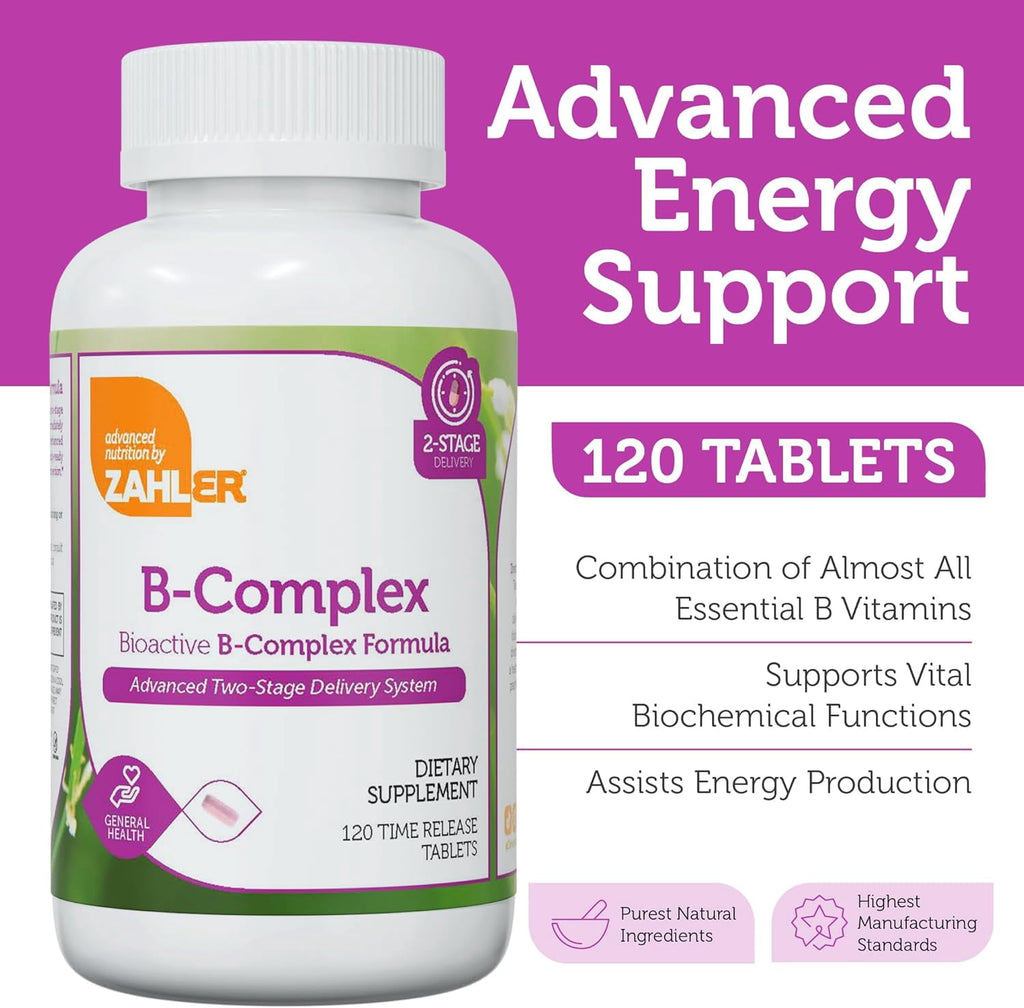 Zahler B Complex, Time Release Two Stage Delivery System, 120 Tablets