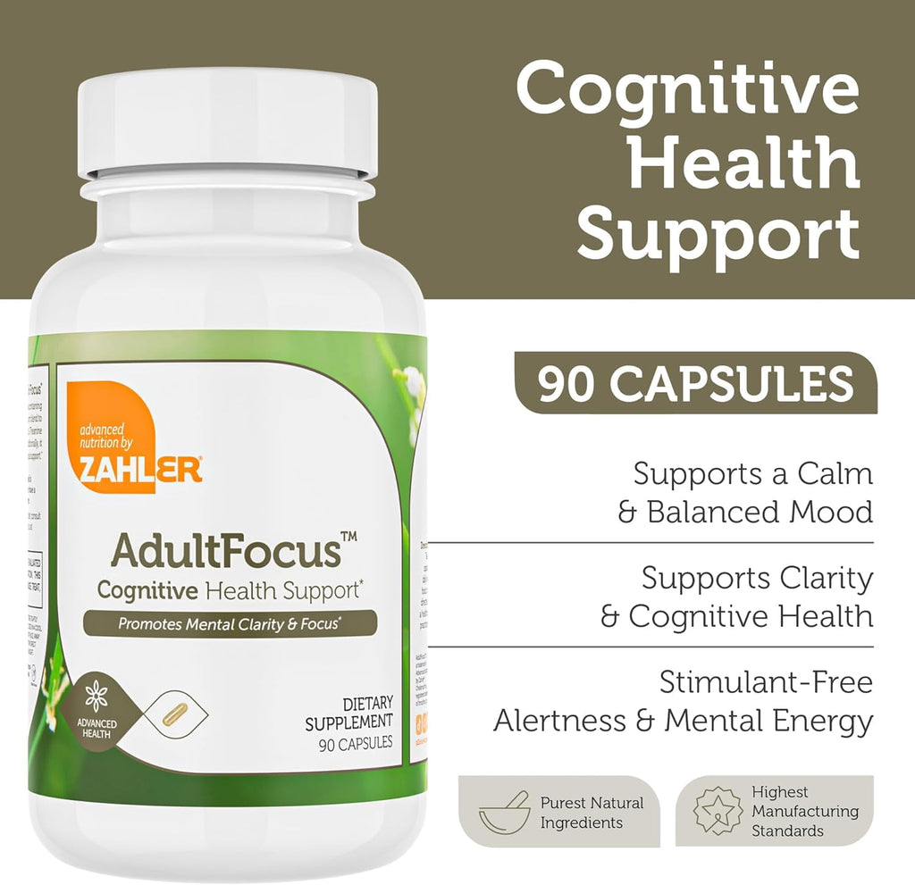 Zahler AdultFocus, Advanced Formula for Focus and Concentration, 60 Capsules