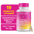 Pink Stork Women's Multivitamin with Folic Acid, Biotin, Vitamin D for Immune, Digestion &amp; Energy - 60 Capsules