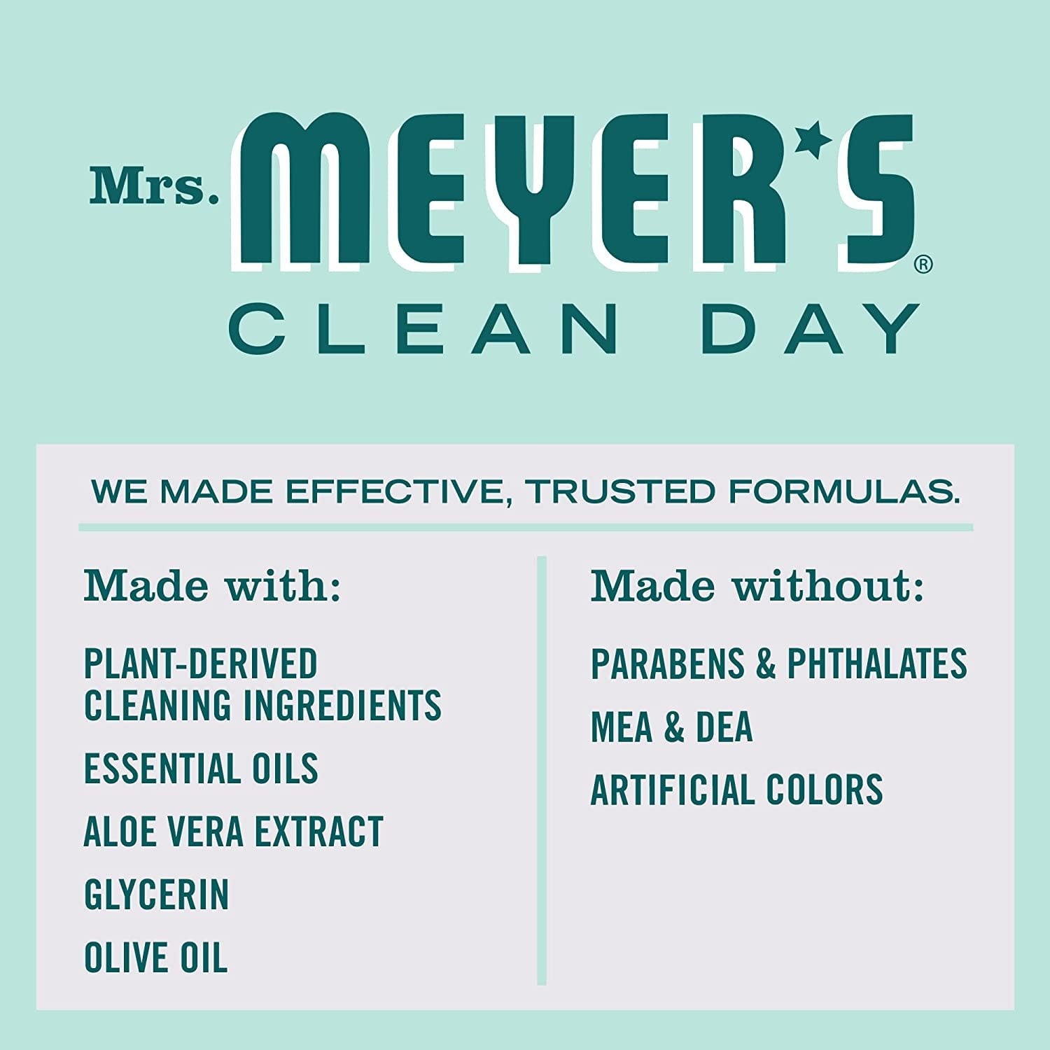 Mrs. Meyer's Hand Soap, Made with Essential Oils, Biodegradable Formula, Limited Edition Mint, 12.5 fl. oz - Pack of 3