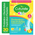 Culturelle Probiotics Kids Probiotic + Electrolytes Hydration Super Duo Daily Supplement, Digestive Regularity Support for Children, Strawberry Lemonade Flavor, 30 Packets
