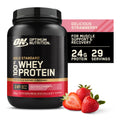 Optimum Nutrition Gold Standard 100% Whey Protein Powder, Strawberry, 24g Protein, 2 Lb