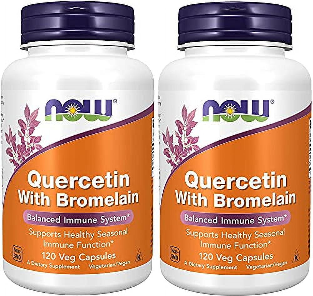Supplements Quercetin with Bromelain Balanced Immune System, Pineapple, 120 Veg Capsules 2 Pack (120 Count)