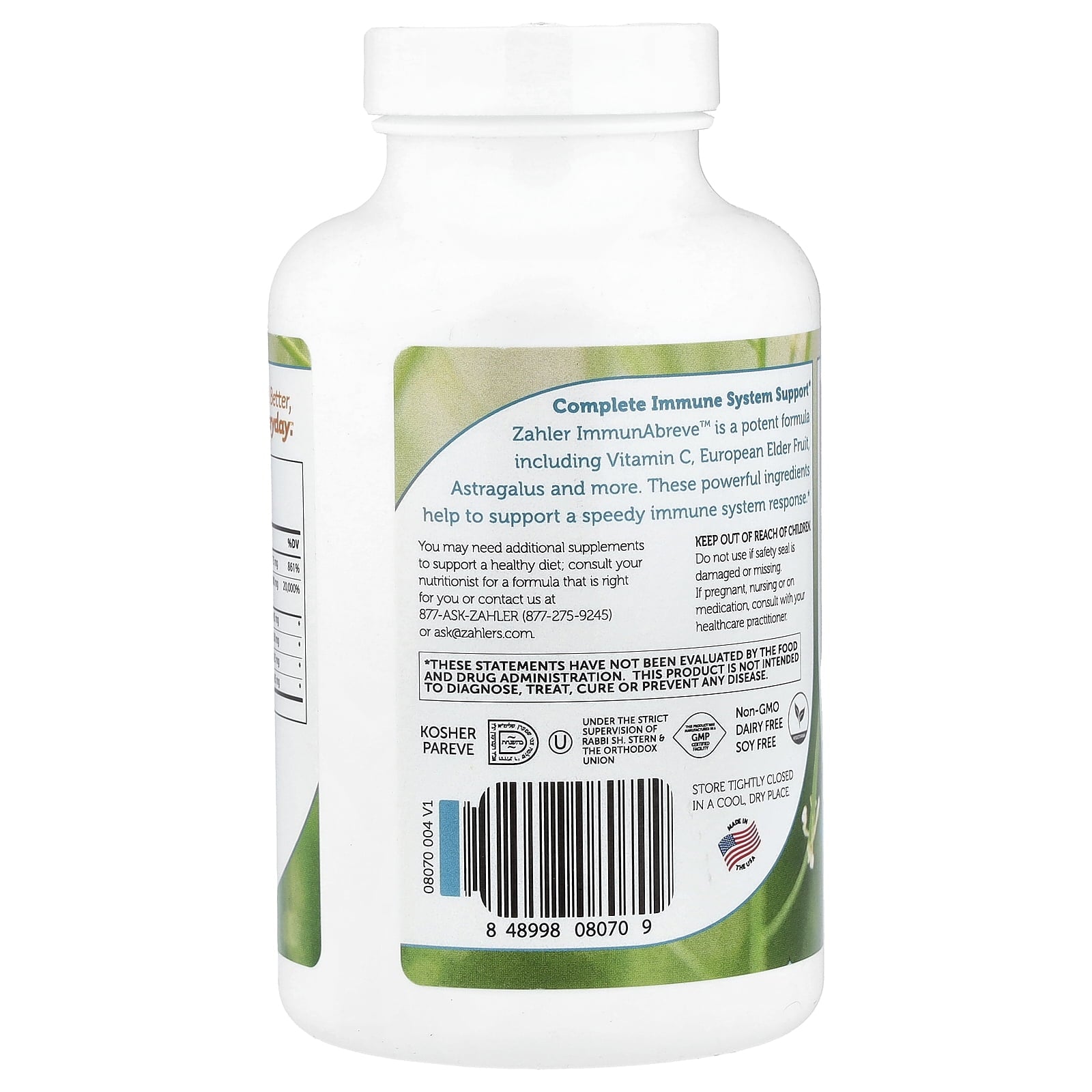 Zahler ImmunAbreve™, Complete Immune System Support, 180 Capsules