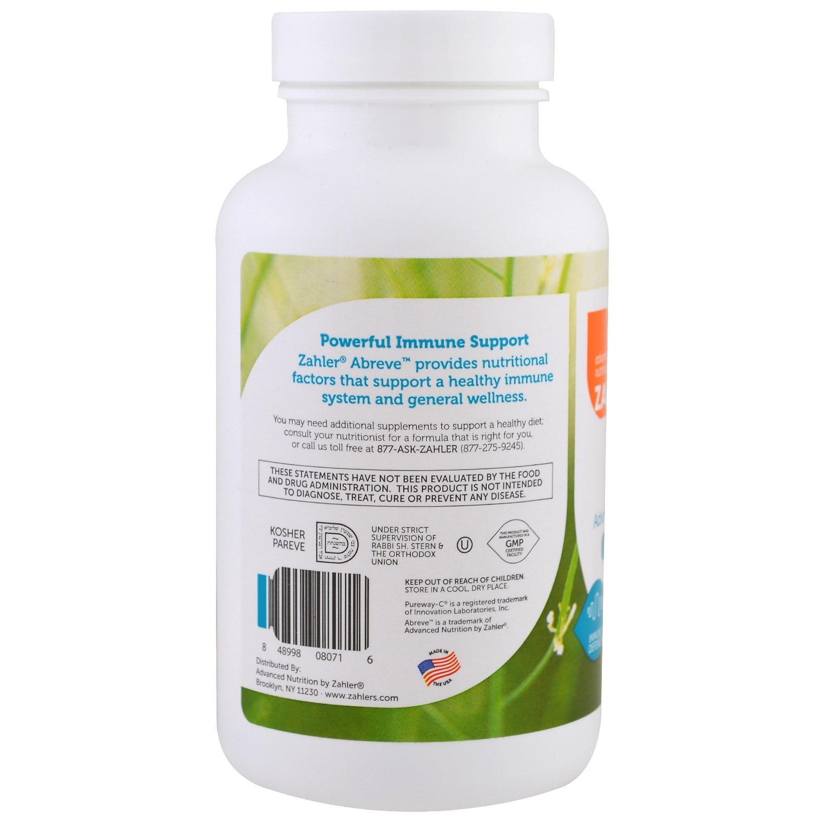 Zahler ImmunAbreve™, Complete Immune System Support, 180 Capsules