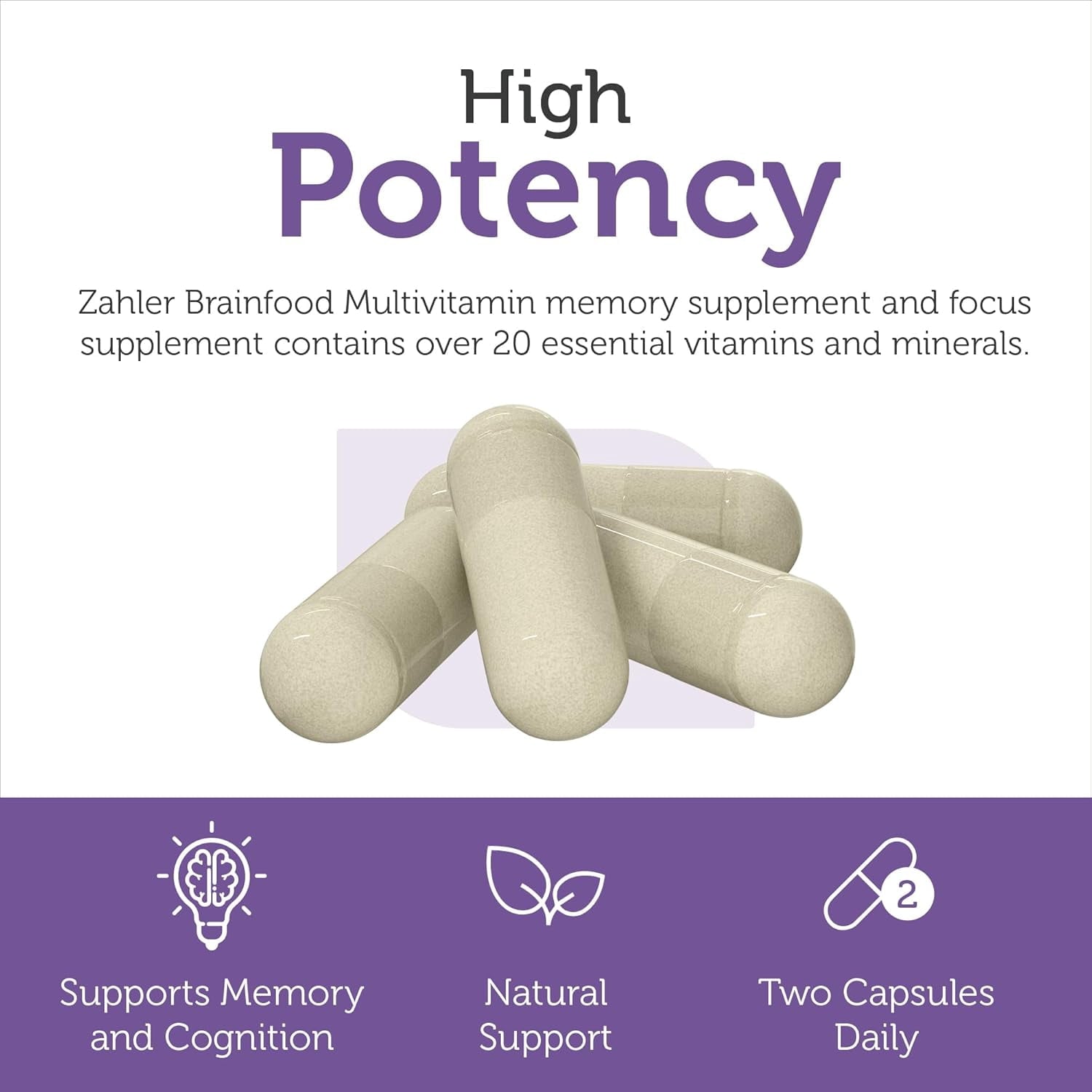 Zahler Multivitamin Brainfood, Memory and Focus Support, 60 Capsules