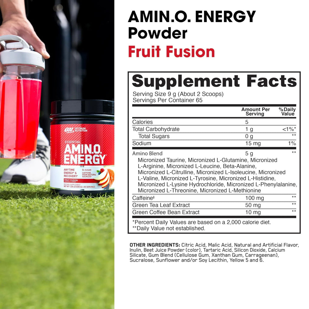Optimum Nutrition, Essential Amino Energy, Powder, Fruit Fusion, 65 Servings