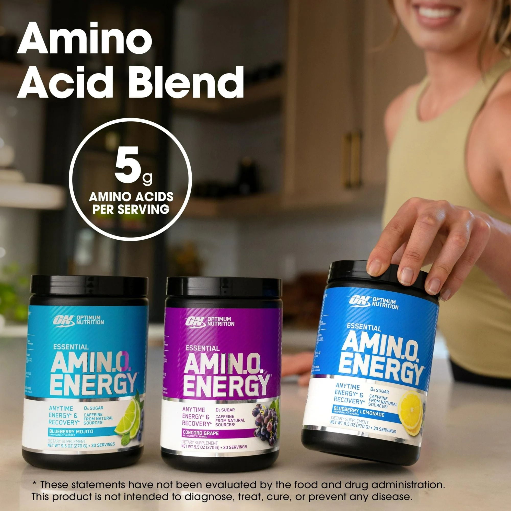 Optimum Nutrition, Essential Amino Energy, Powder, Fruit Fusion, 65 Servings