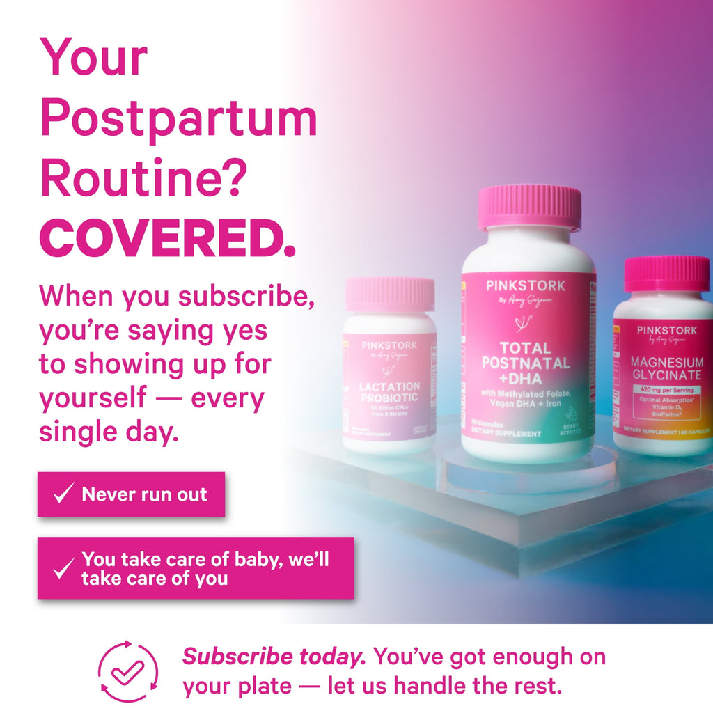 Pink Stork Postnatal Vitamins for Nursing Moms, Maternity, Breastfeeding, Postpartum - 60 Capsules