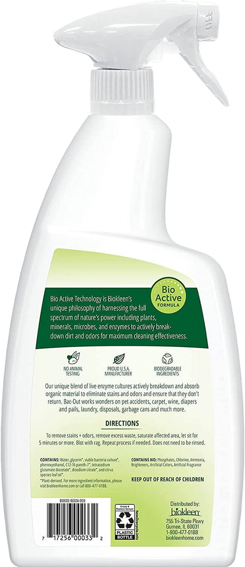 Biokleen Bac-Out Carpet Stain &amp; Odor Eliminator for Carpet, Area Rugs, Upholstery, Laundry Stain Removal and More - 2 Pack