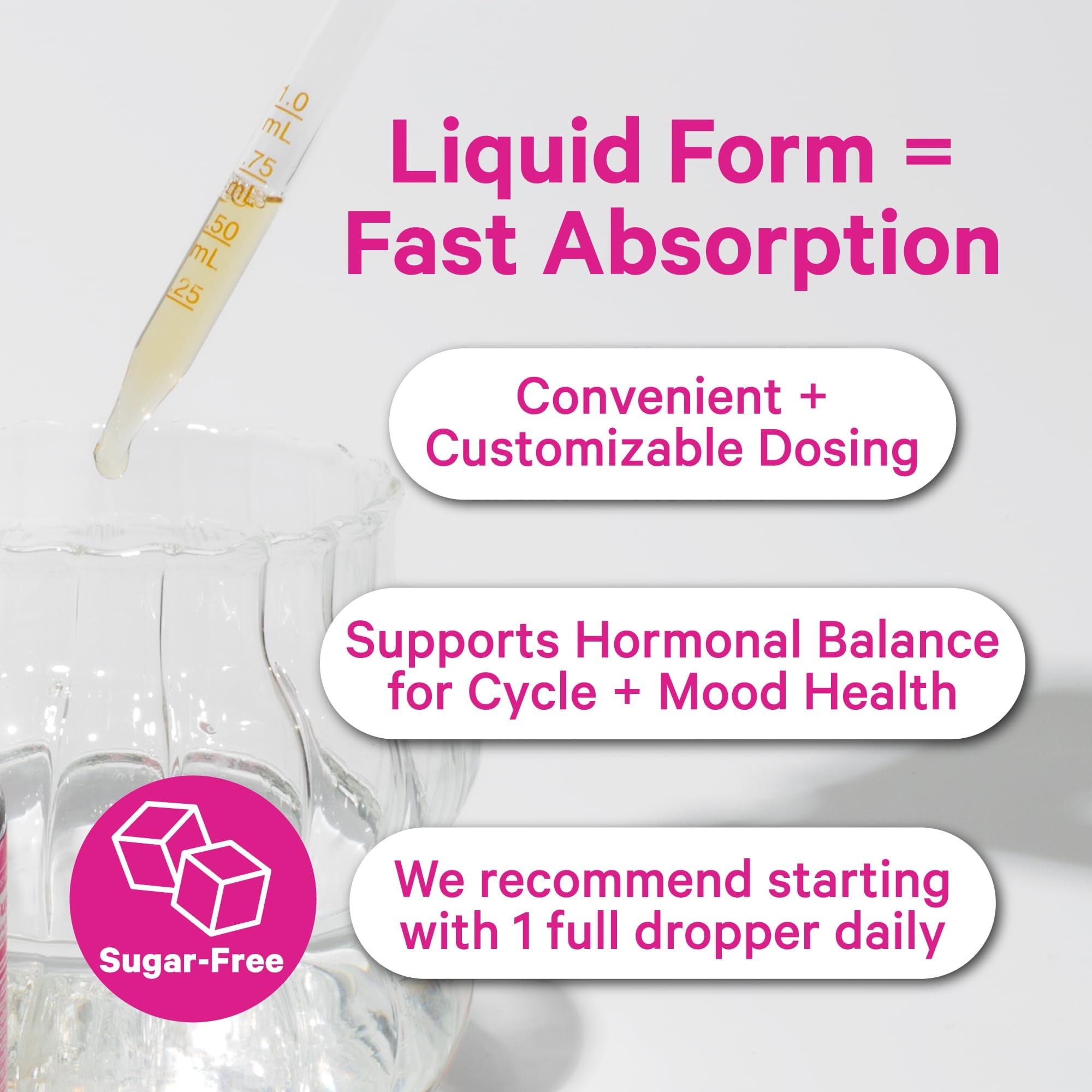 Pink Stork Hormone Balance Support Liquid- Supplement for Women with Red Raspberry Leaf &amp; Wild Yam- 2 oz, 30 Servings