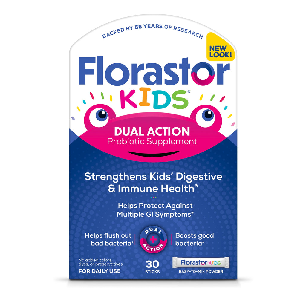 Florastor Kids Daily Probiotic Supplement, Saccharomyces Boulardii CNCM I-745, 30 Sticks