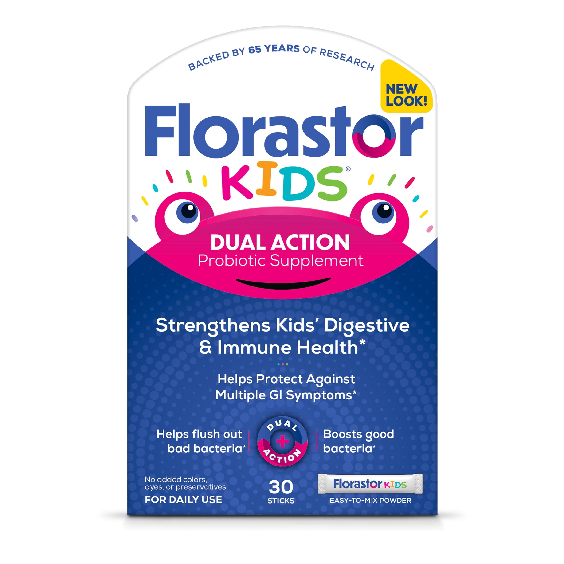 Florastor Kids Daily Probiotic Supplement, Saccharomyces Boulardii CNCM I-745, 30 Sticks