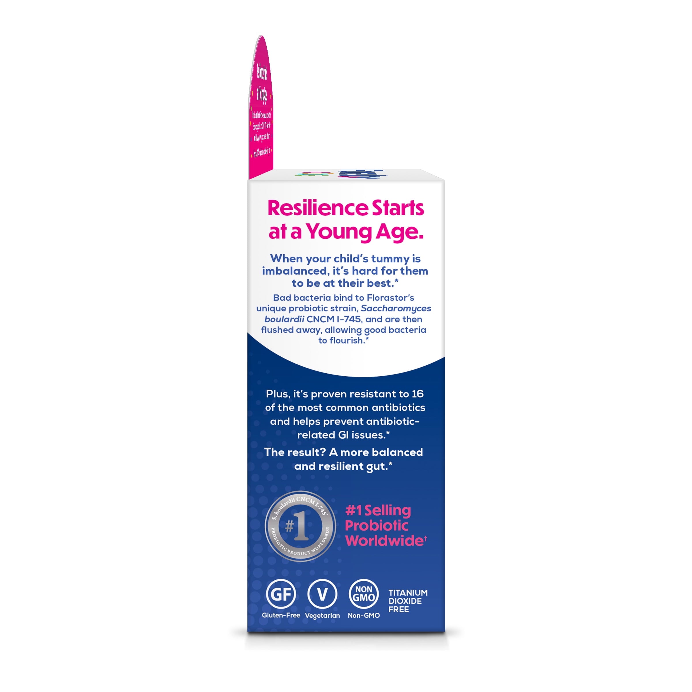 Florastor Kids Daily Probiotic Supplement, Saccharomyces Boulardii CNCM I-745, 30 Sticks