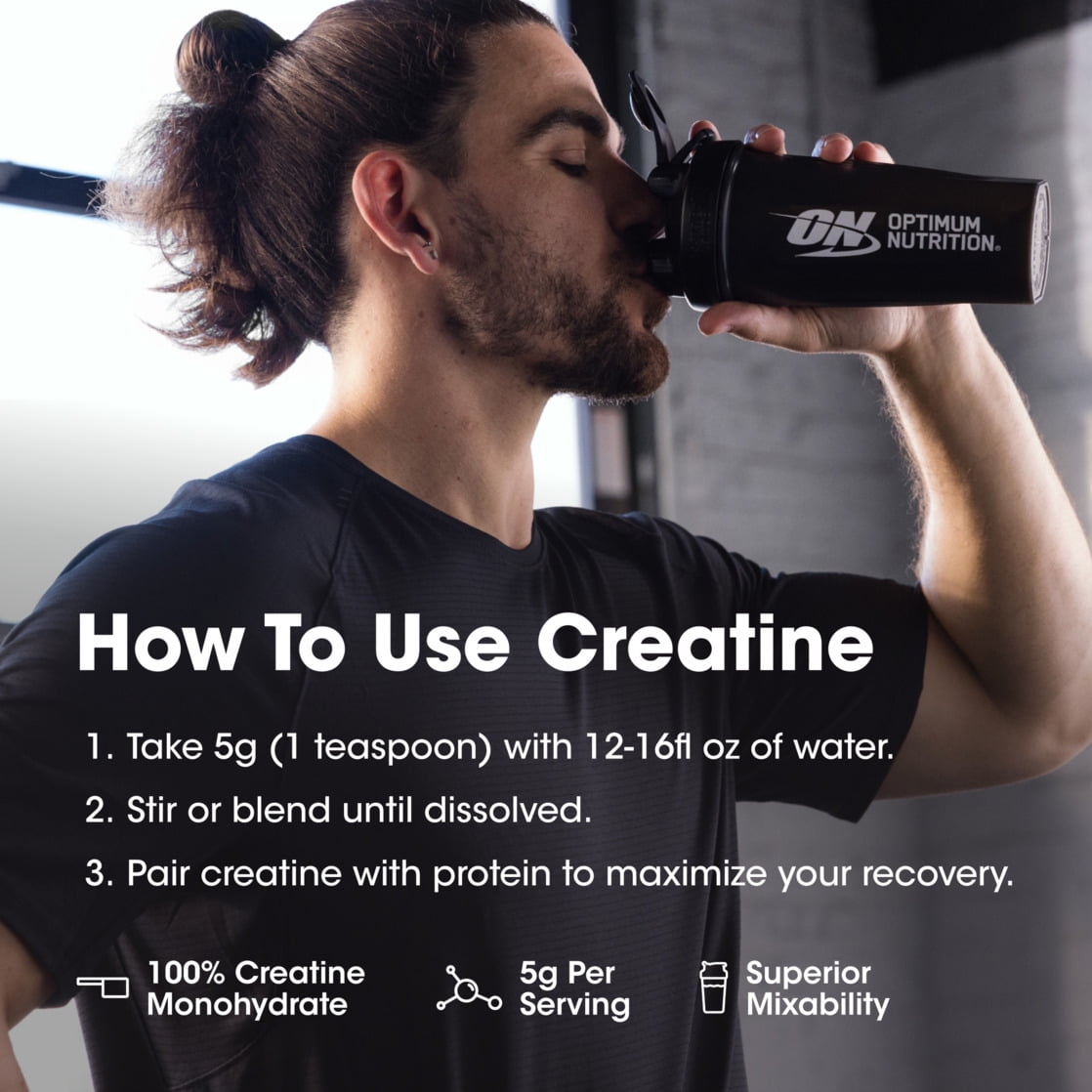 Optimum Nutrition Micronized Creatine Powder, Unflavored, 100 servings