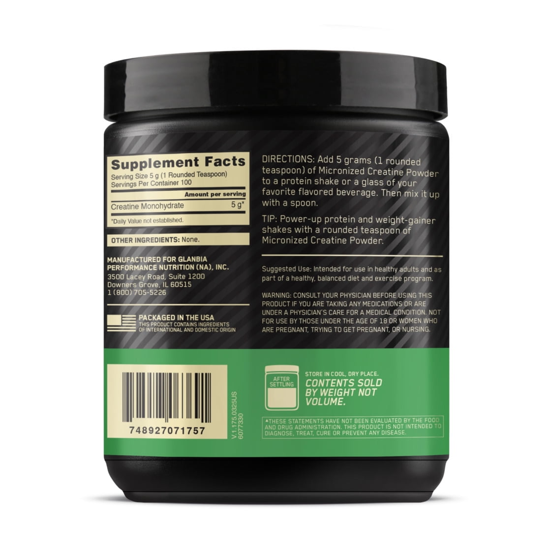 Optimum Nutrition Micronized Creatine Powder, Unflavored, 100 servings
