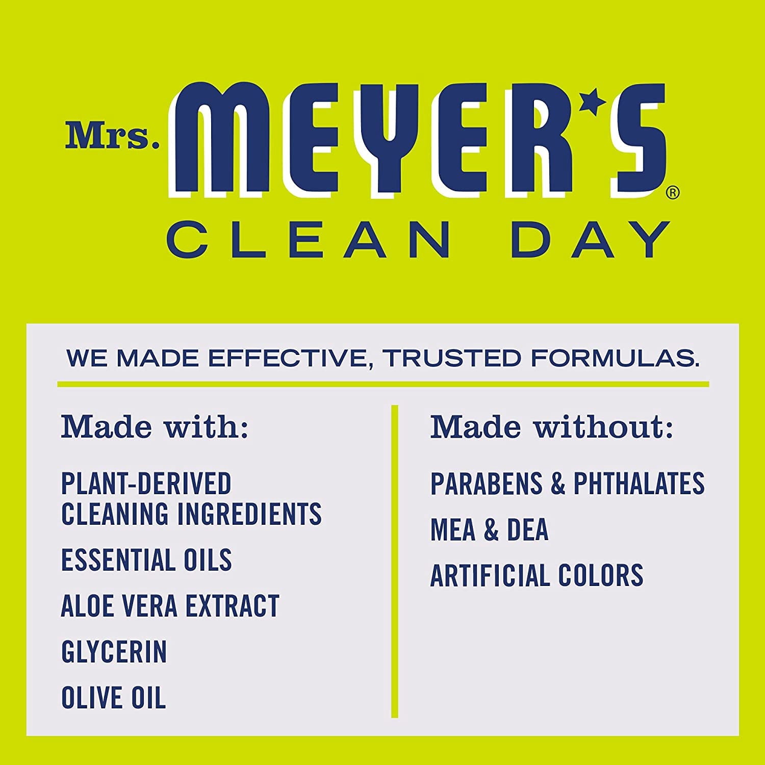 Mrs. Meyers Clean Day Liquid Hand Soap, Lemon Verbena 12.5 oz (Pack of 4)
