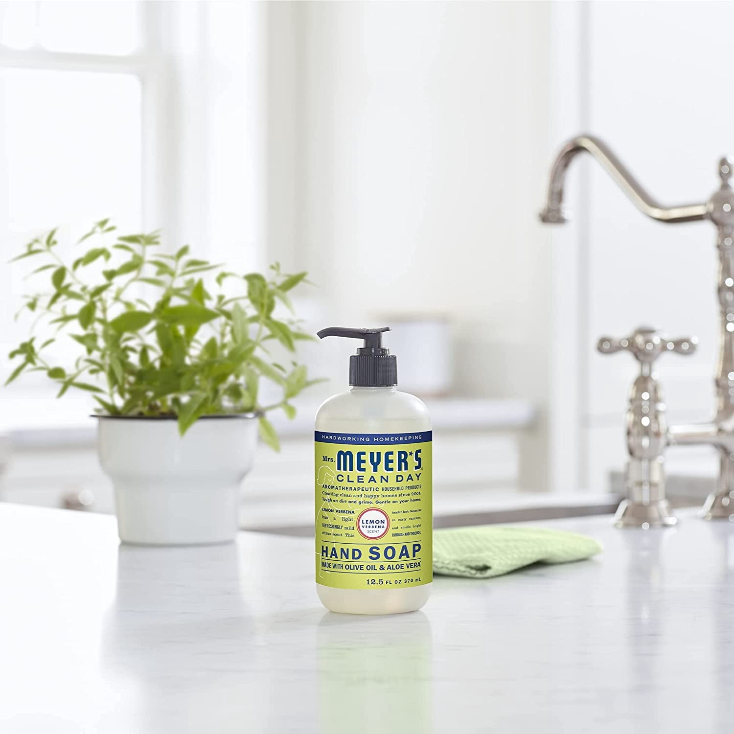 Mrs. Meyers Clean Day Liquid Hand Soap, Lemon Verbena 12.5 oz (Pack of 4)