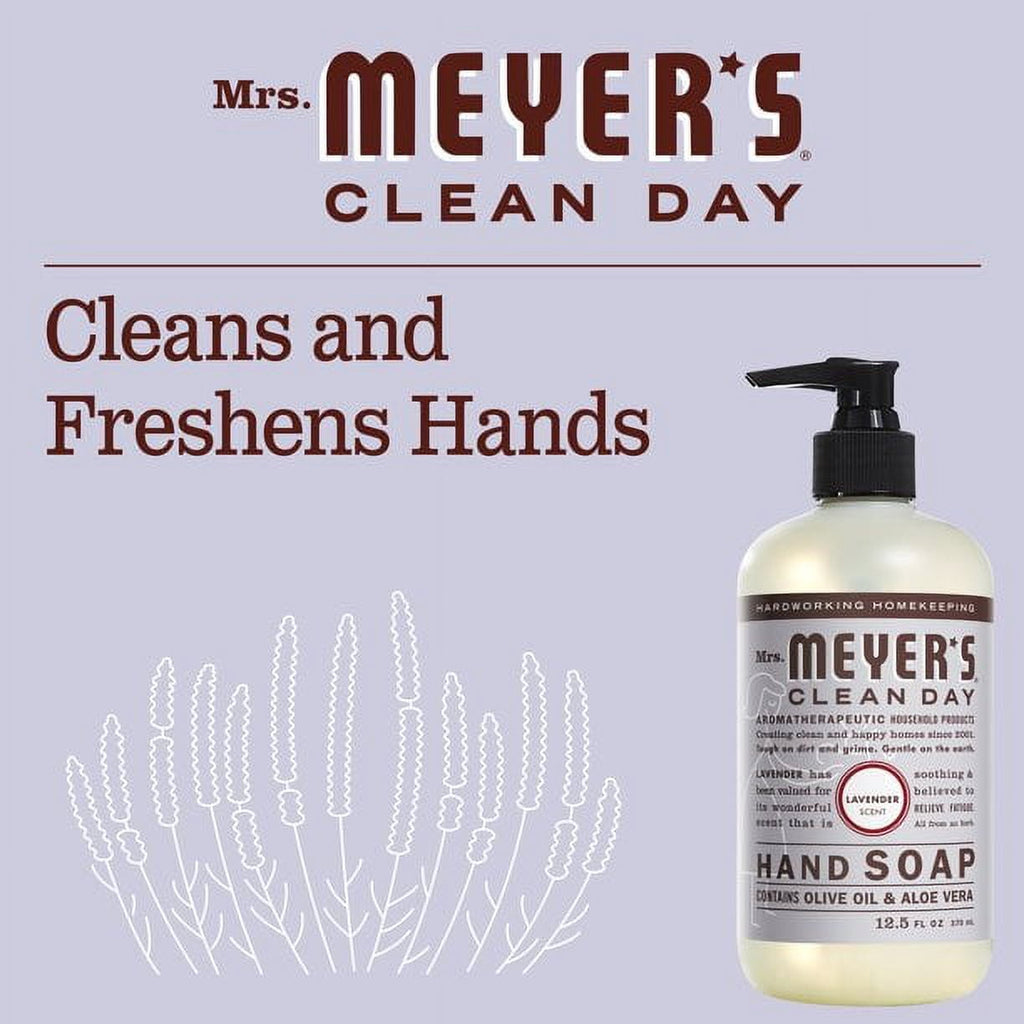 Mrs. Meyer's Clean Day Liquid Hand Soap Bottle, Lavender, 12.5 fl oz (Pack of 3)