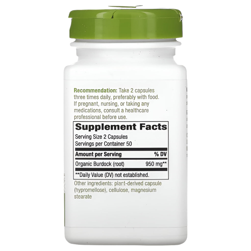 Nature's Way Burdock Root Non-GMO Project, Tru? ID Certified, 100 Ct