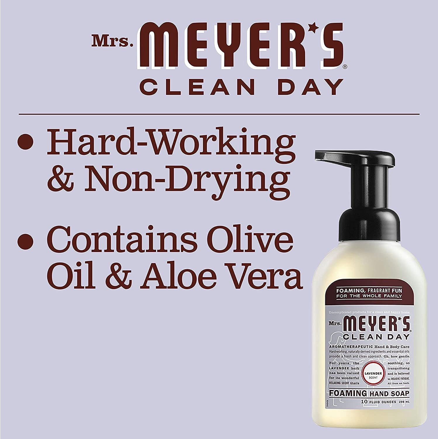 Mrs. Meyer's Clean Day Foaming Hand Soap, Lavender, 10 OZ (Pack of 3)