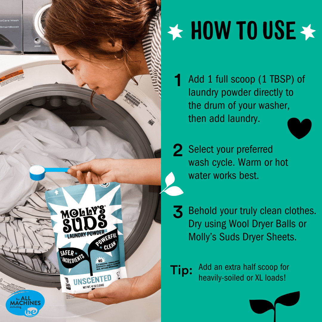 Molly's Suds Original Laundry Detergent Powder | Earth-Derived Ingredients | 120 Load (Eucalyptus)