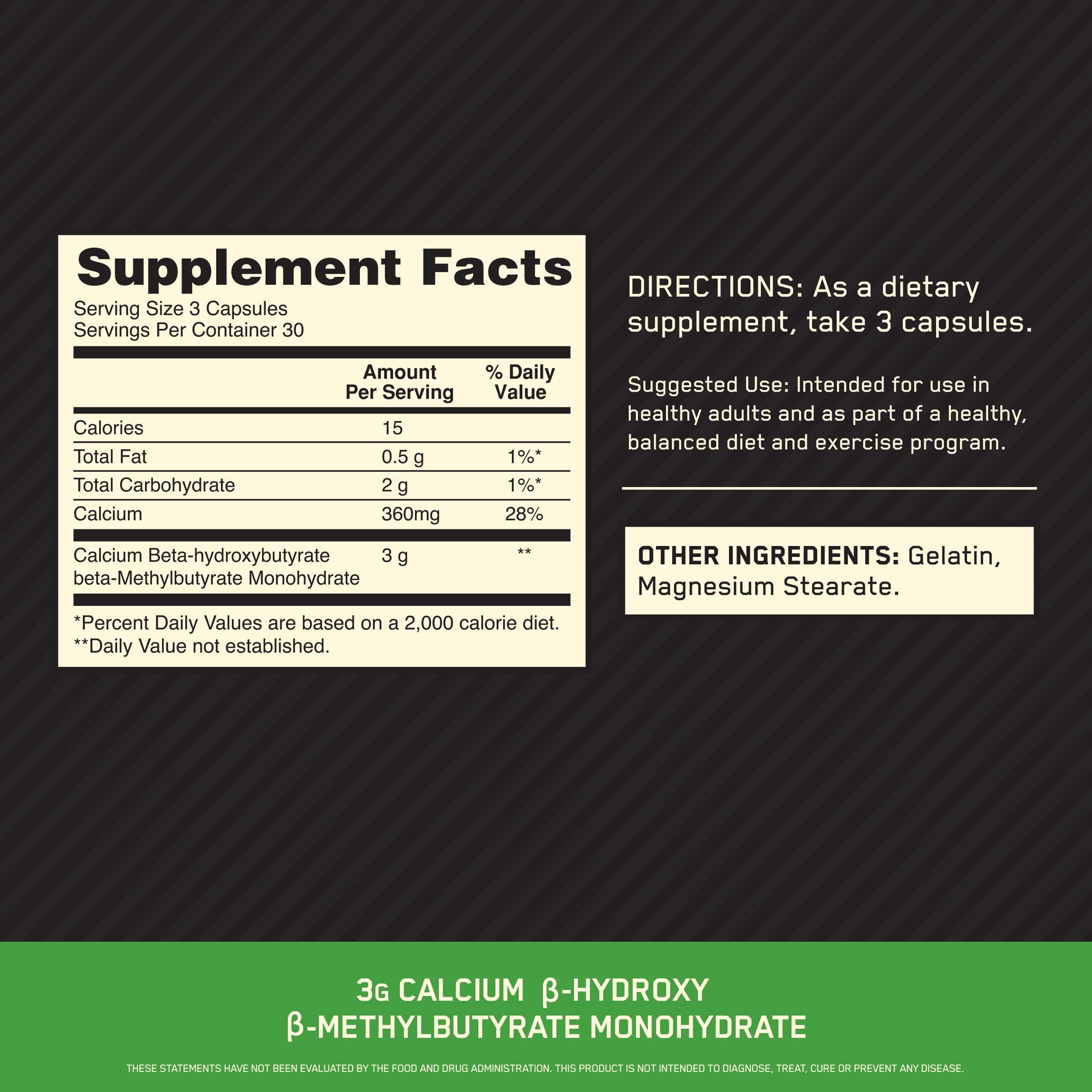 Optimum Nutrition HMB 1000Mg, 90 Ct