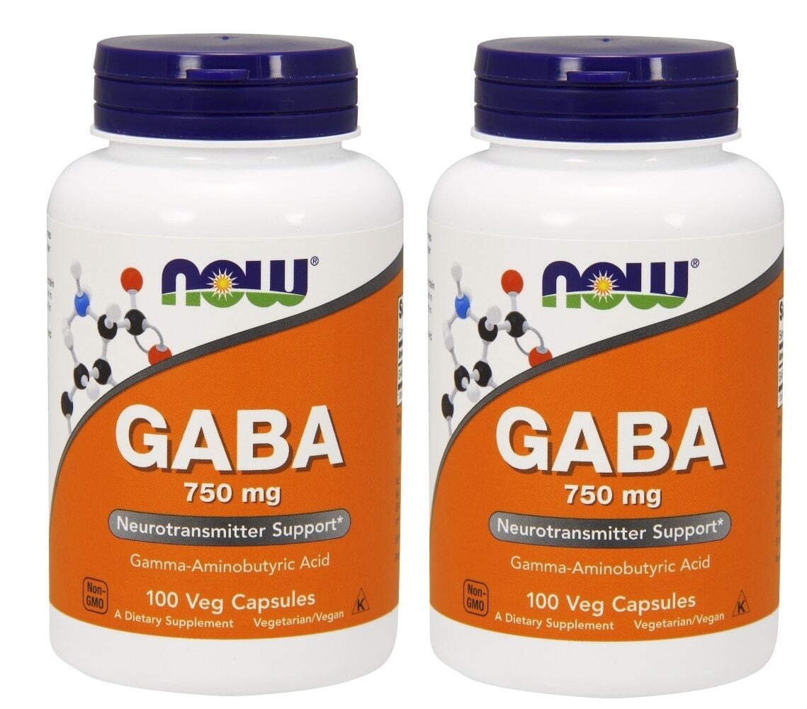 Now Foods, GABA, 750 mg, 100 Vcaps, 2 Packs