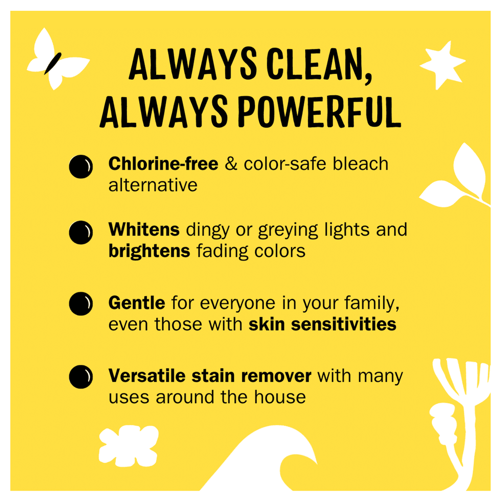 Molly's Suds Oxygen Whitener Bleach Alternative, Chlorine-Free &amp; Color Safe with Lemon Essential Oil, 41.09 oz