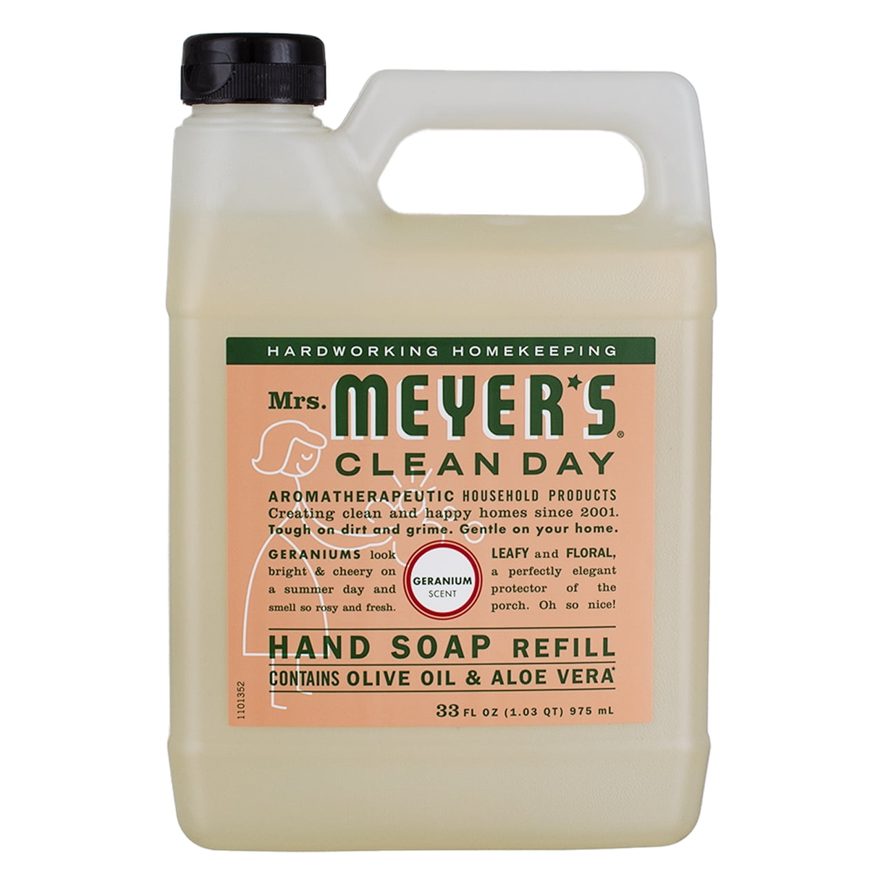Mrs. Meyer's Clean Day Hand Soap Liquid, Geranium, 33 fl oz (2 pack) (Bundle)