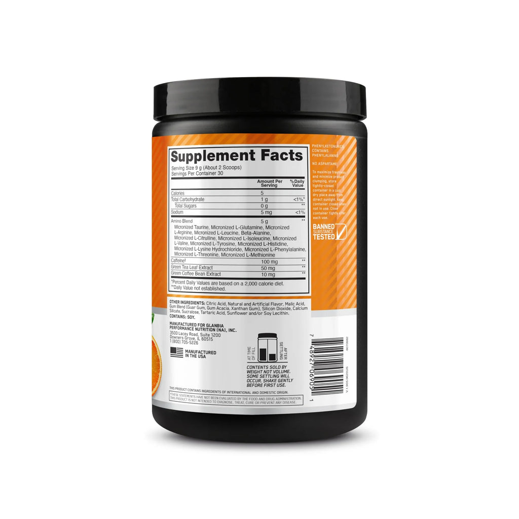 Optimum Nutrition NEW Flavor Amino Energy - Pre Workout with Green Tea, BCAA, Amino Acids, Keto Friendly, Green Coffee Extract, Energy Powder - Citrus Spritz, 30 Servings (Packaging May Vary)
