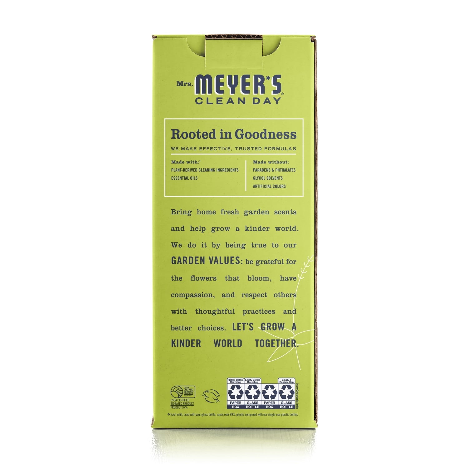 Mrs. Meyer's Clean Day Multi-Surface Everyday Cleaner Concentrate Starter Kit, 1 Glass Dispenser (16 Fl. Oz.) and 2 Concentrated Refills (2 Fl. Oz. each), Lemon Verbena Scent, Makes 32 Fl. Oz.