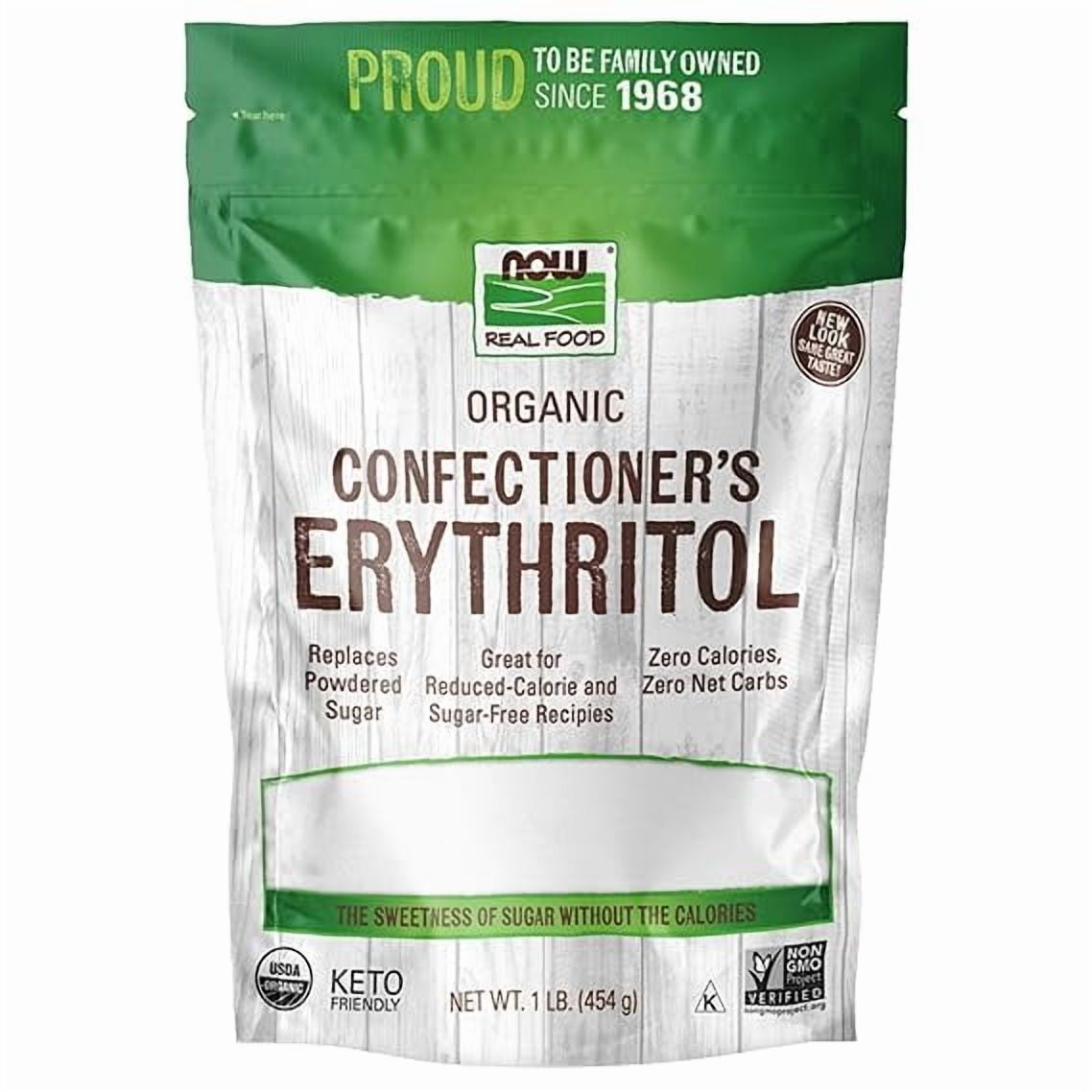NOW Foods Organic Confectioner's Erythritol - 1 lb Pack of 3