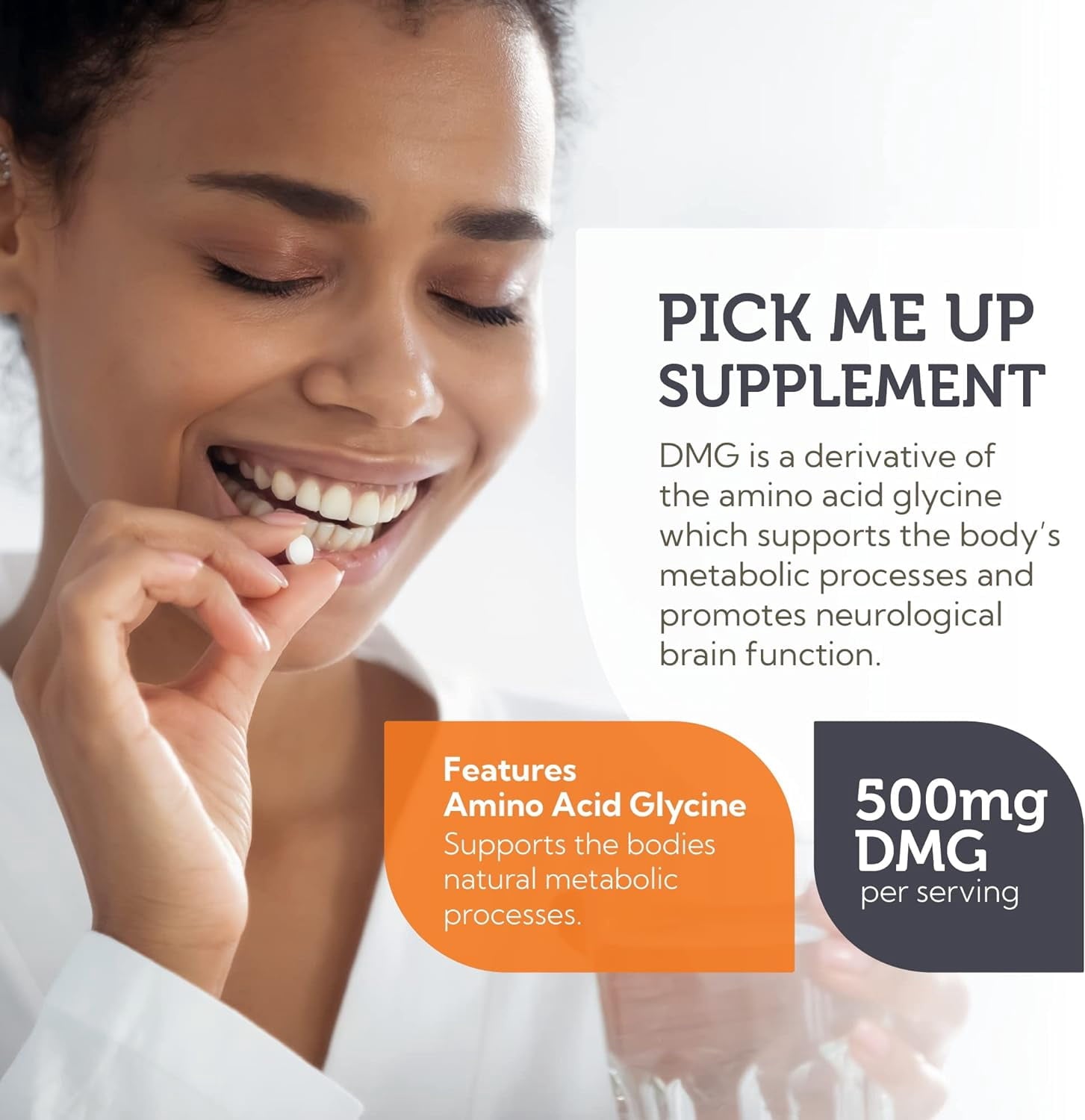 Zahler DMG 500mg - DMG Dimethylglycine Supplement for Endurance &amp; Immune System Support - DMG Supplements with Amino Acid Glycine - Nootropic Brain Supplement - Kosher 1 a Day Tablets 90 Count