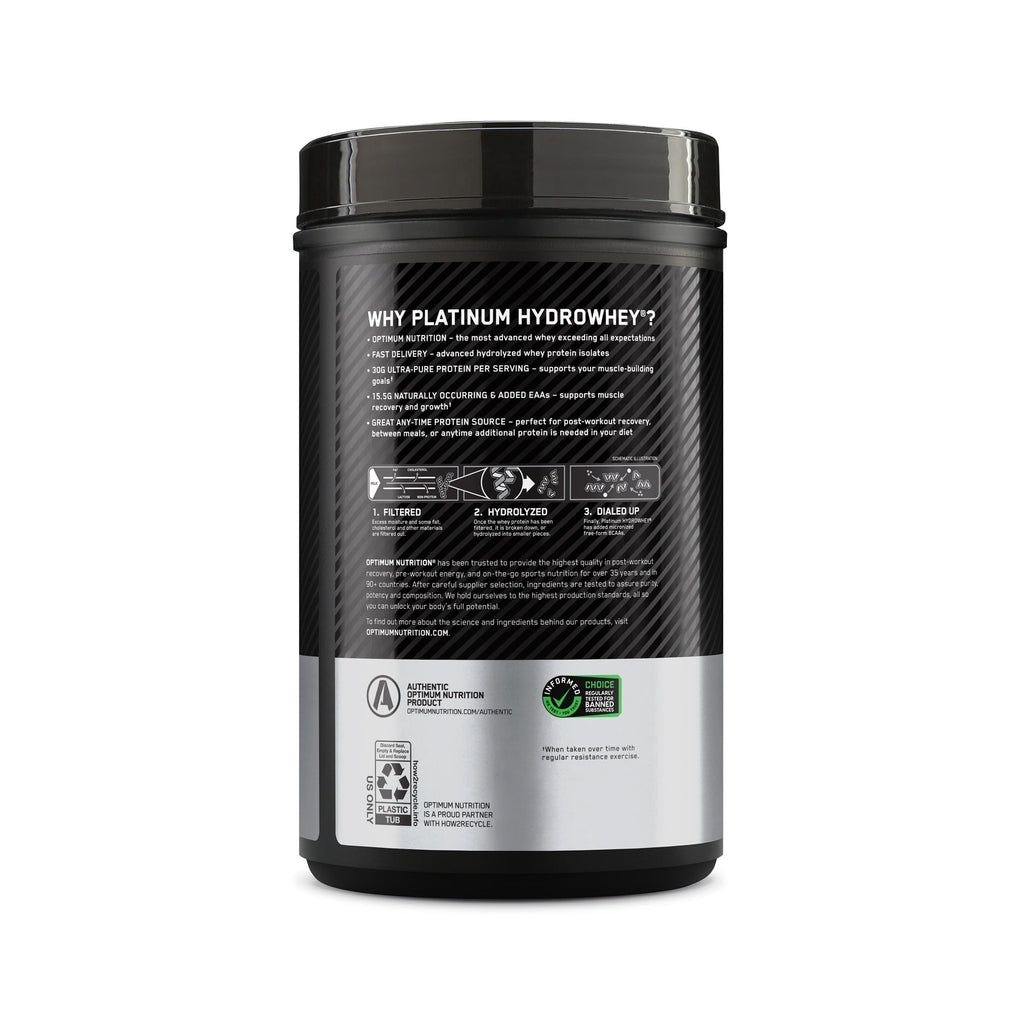 Optimum Nutrition Platinum Hydrowhey Protein Powder, Supercharged Strawberry, 20 Servings