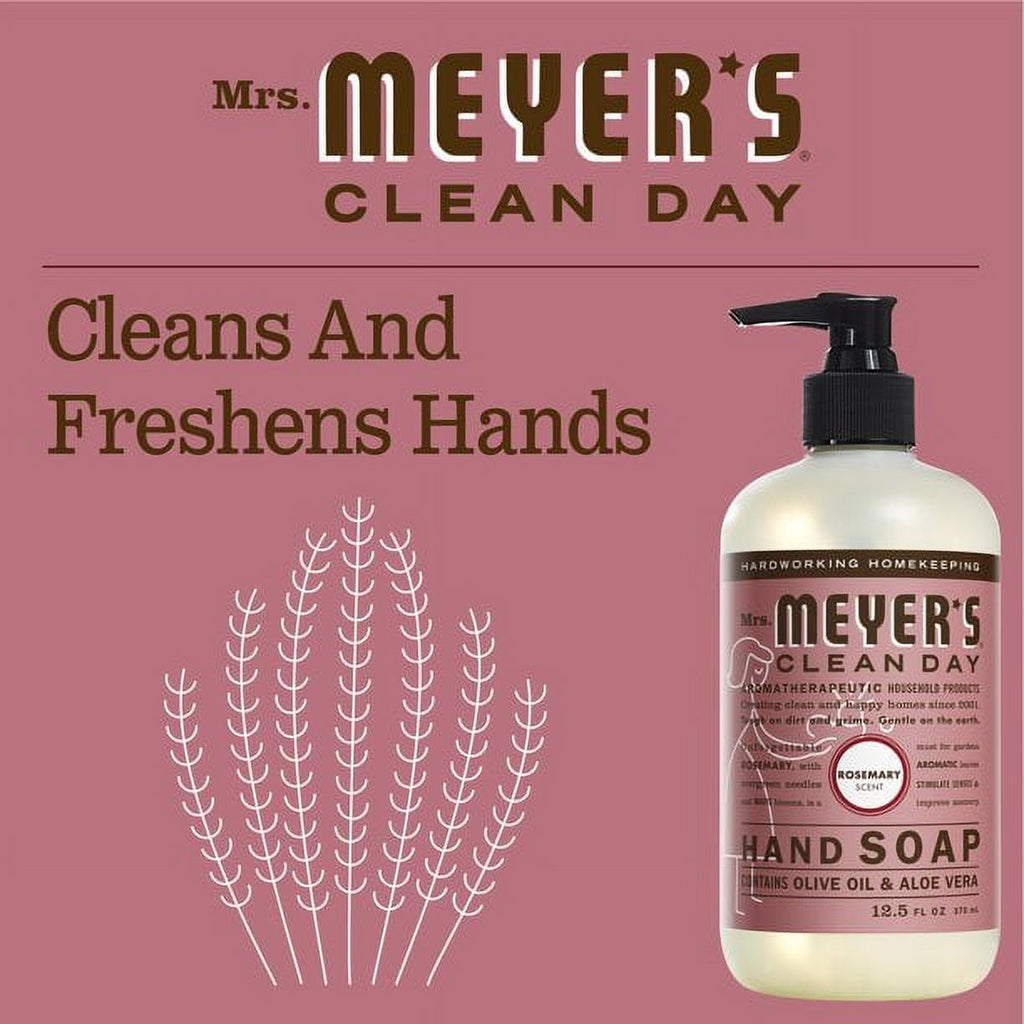 Mrs. Meyer's Clean Day Liquid Hand Soap, Rosemary Scent, 12.5 ounce (Pack of 6)