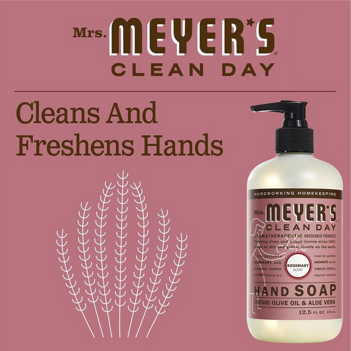 Mrs. Meyer's Clean Day Liquid Hand Soap, Rosemary Scent, 12.5 ounce (Pack of 6)