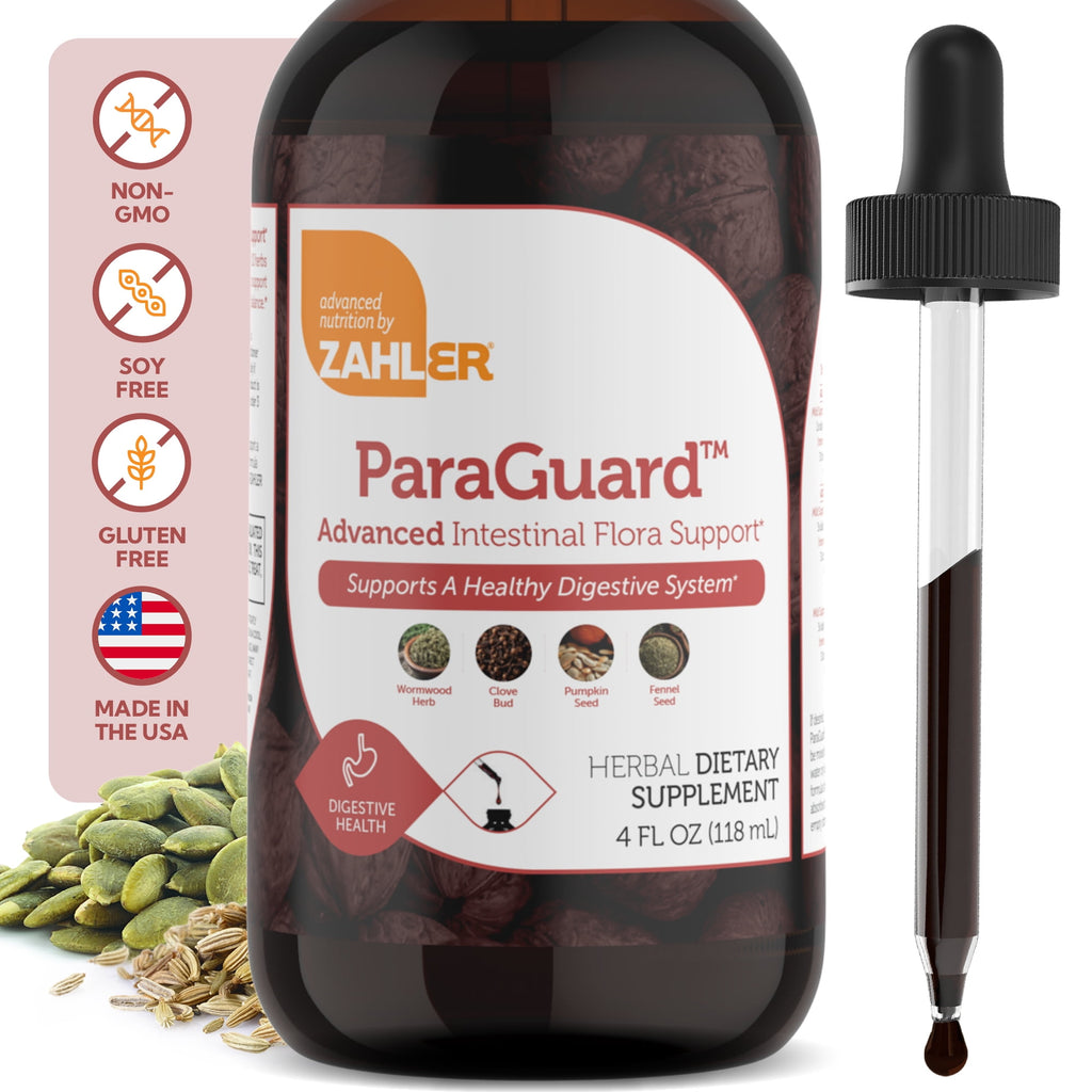 Zahler ParaGuard Liquid Drops, 4 Oz, Gut Health Supplement &amp; Detox Cleanse with Wormwood, Garlic, Pumpkin Seed, Clove
