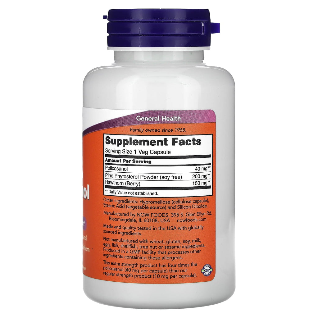 NOW Foods - Policosanol Extra Strength Cholesterol Support - 90 Vegetable Capsule(s)