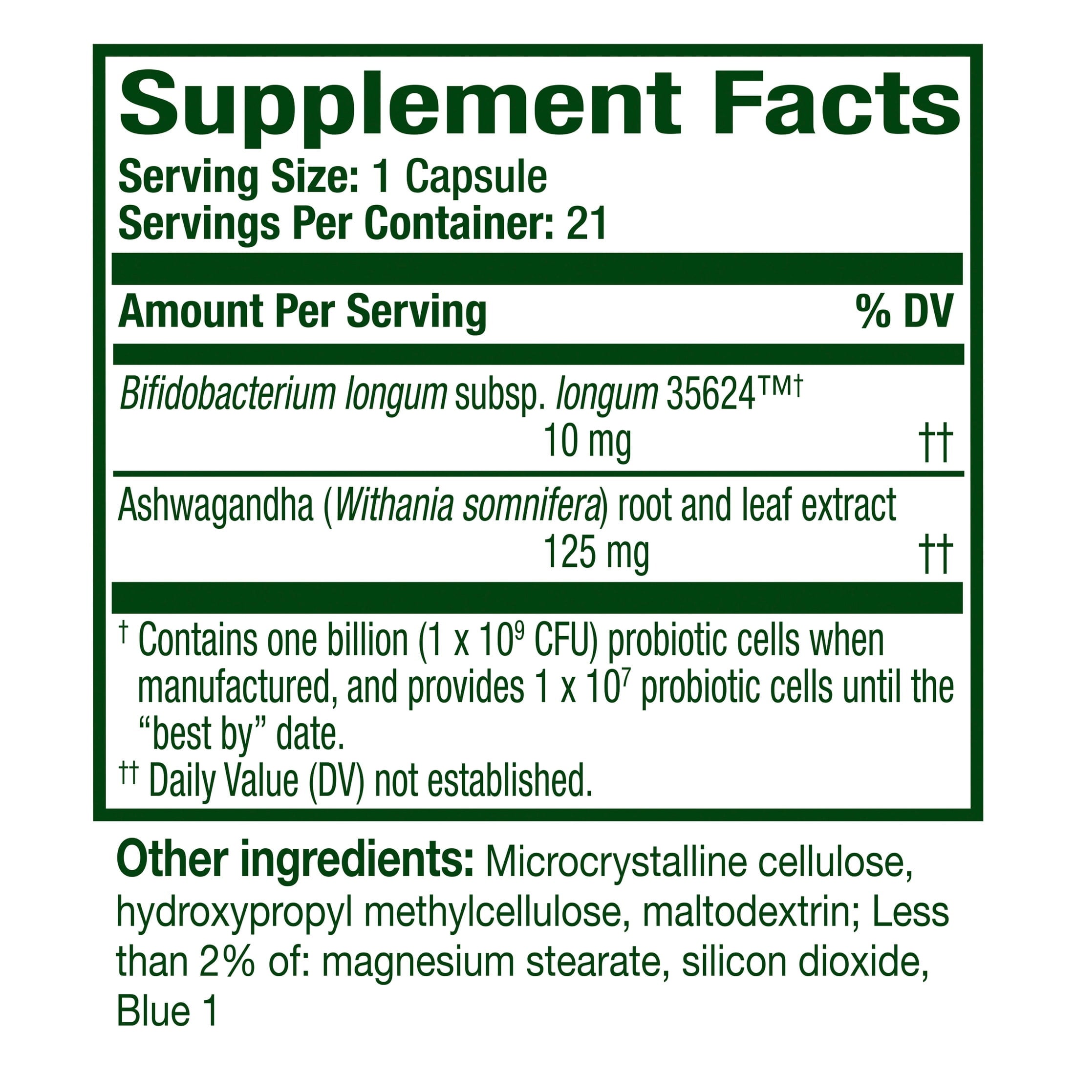 Align Probiotic, Gut Health + Stress Support with Ashwagandha, 21 Capsules
