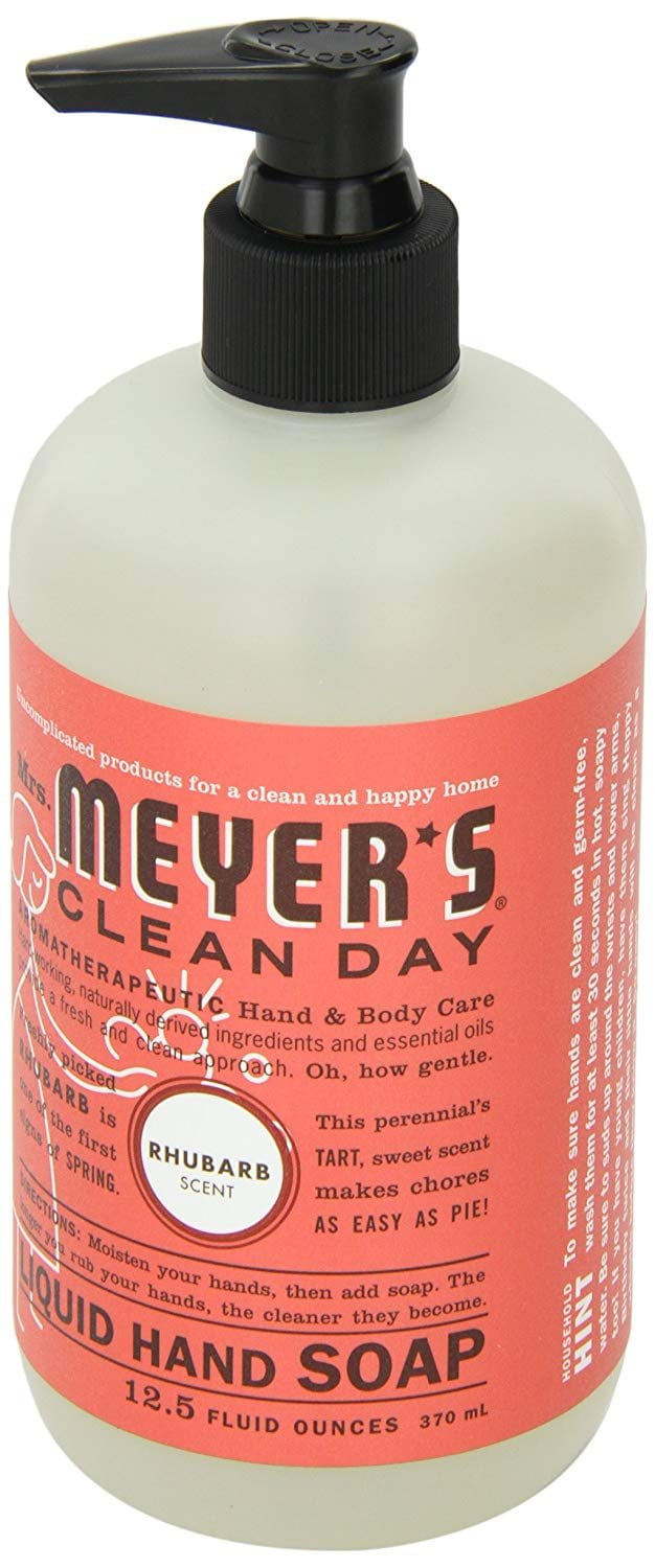 Mrs. Meyer's Clean Day Liquid Hand Soap, Rhubarb, 12.5 Fl Oz (Pack of 2)