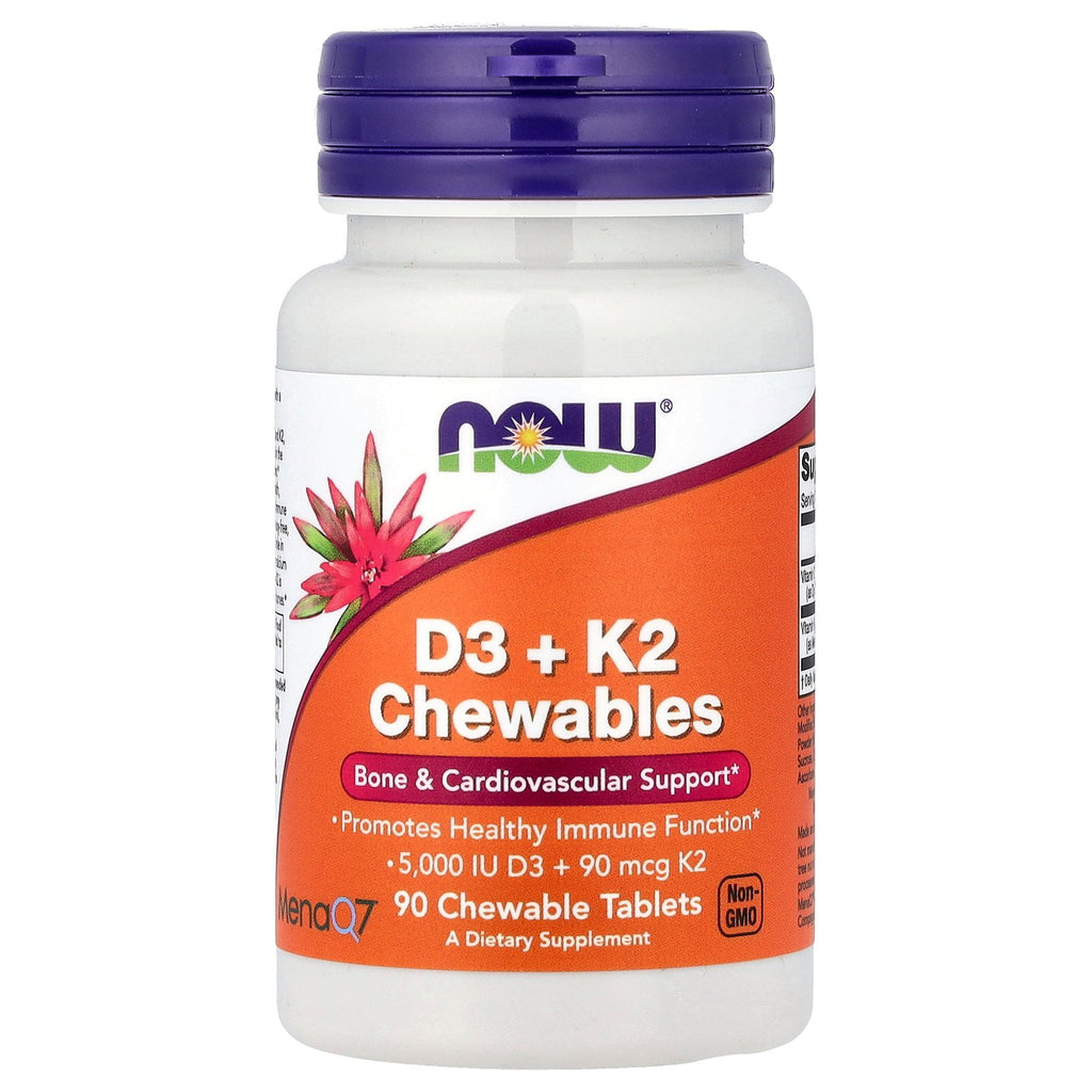 NOW Foods D3 + K2 Chewables, 90 Chewables Tablets