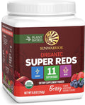 Organic Super Reds Powder 11 Superfoods with Beet Root, Berries, Reishi &amp; Cordyceps, Natural Energy, Circulation &amp; Immune Support – USDA Organic Vegan Non-GMO, Gluten-Free Superfood Drink 28 Serv