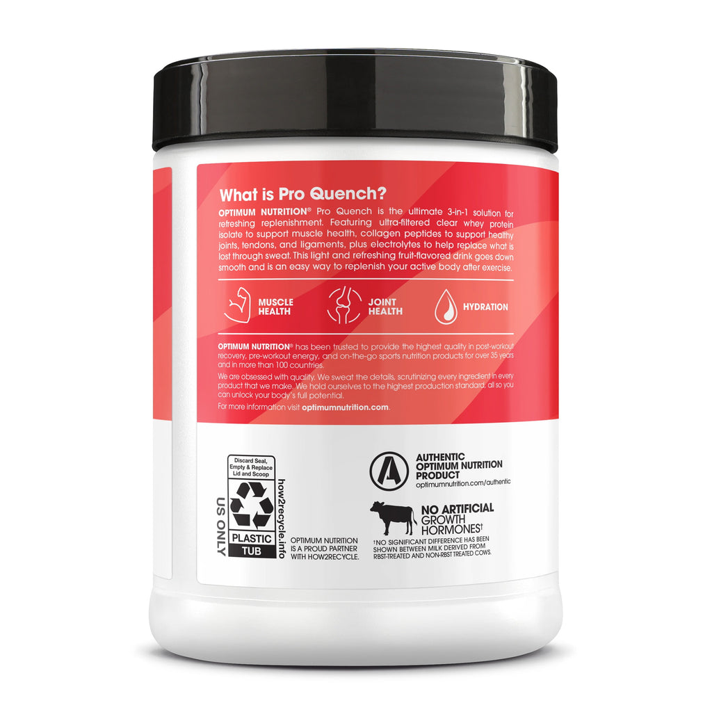 Optimum Nutrition Pro Quench Whey + Collagen Protein Powder, Strawberry Splash, 20 Servings