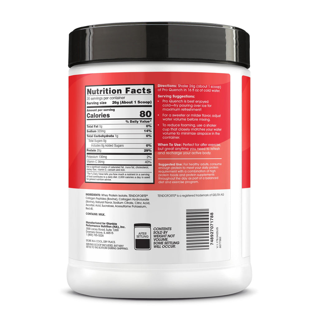 Optimum Nutrition Pro Quench Whey + Collagen Protein Powder, Strawberry Splash, 20 Servings