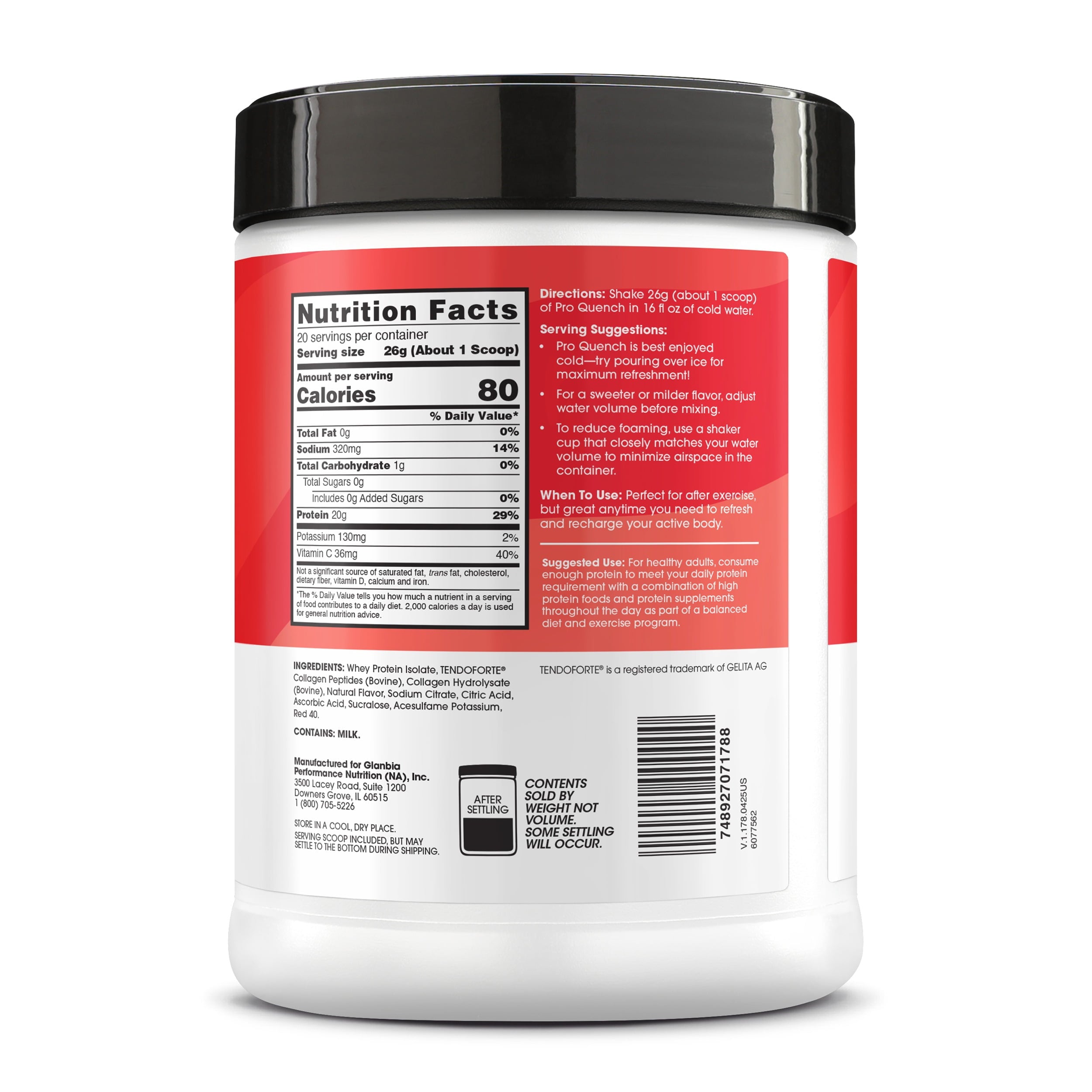 Optimum Nutrition Pro Quench Whey + Collagen Protein Powder, Strawberry Splash, 20 Servings